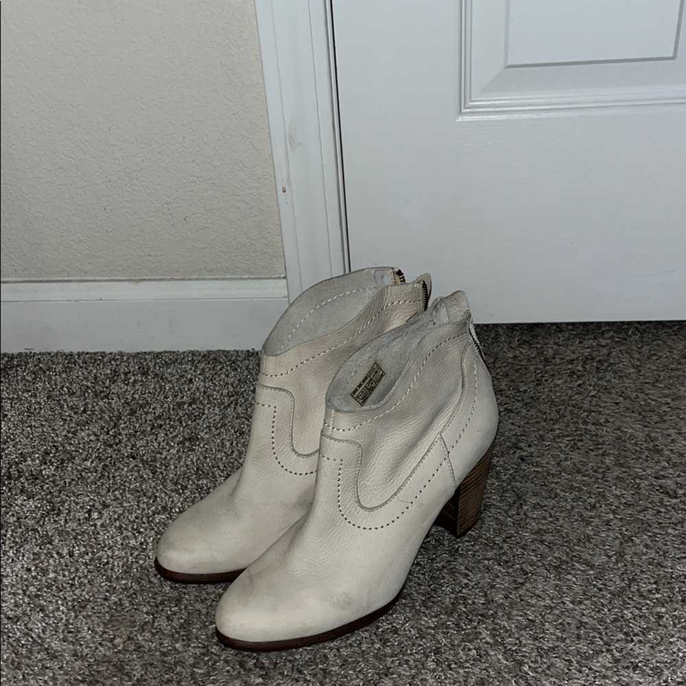 Women's Cream Ankle Boots